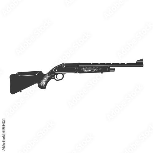 Silhouette shotgun gun military weapon black color only