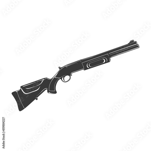 Silhouette shotgun gun military weapon black color only