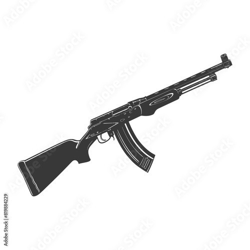 Silhouette shotgun gun military weapon black color only
