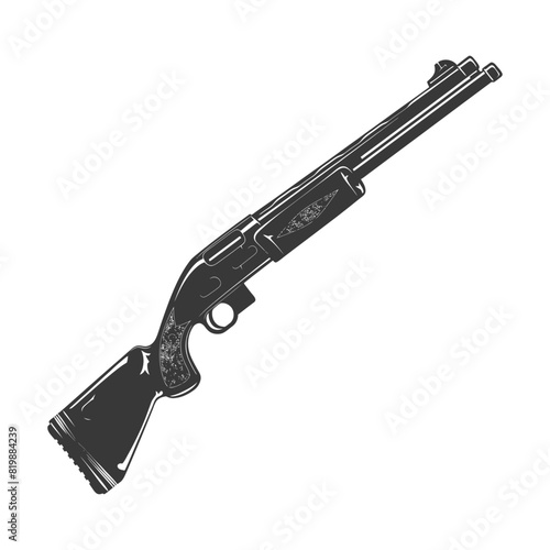 Silhouette shotgun gun military weapon black color only