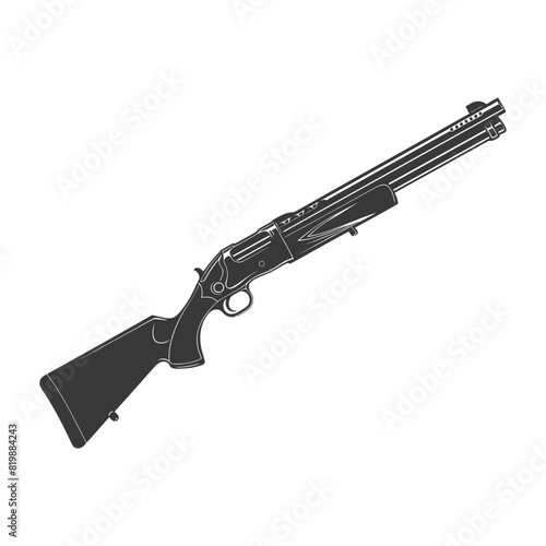 Silhouette shotgun gun military weapon black color only