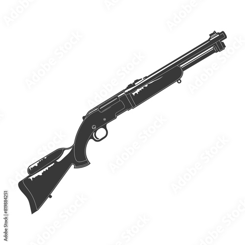 Silhouette shotgun gun military weapon black color only