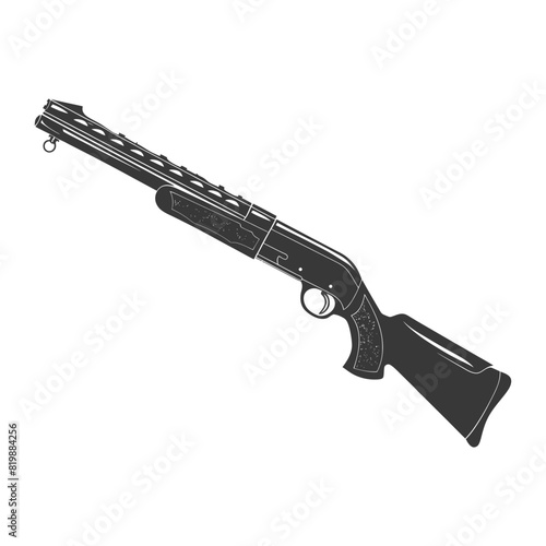 Silhouette shotgun gun military weapon black color only