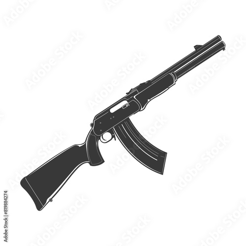 Silhouette shotgun gun military weapon black color only