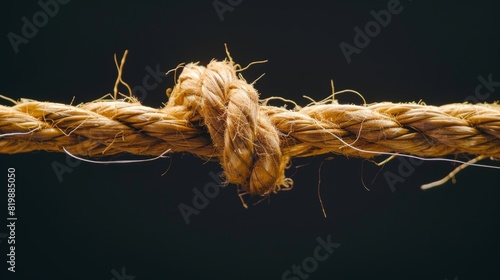 A Frayed Rope on Black