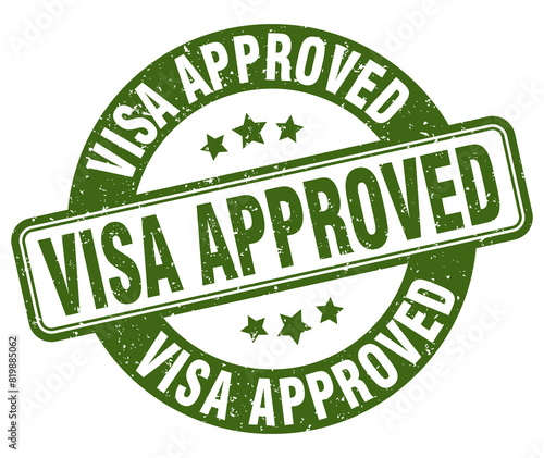 visa approved stamp. visa approved label. round grunge sign