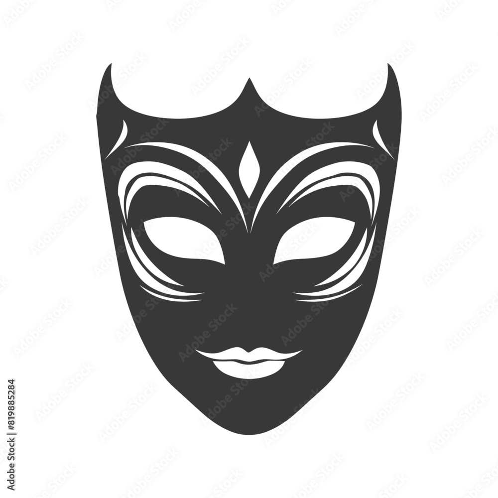 Silhouette theatrical mask black color only