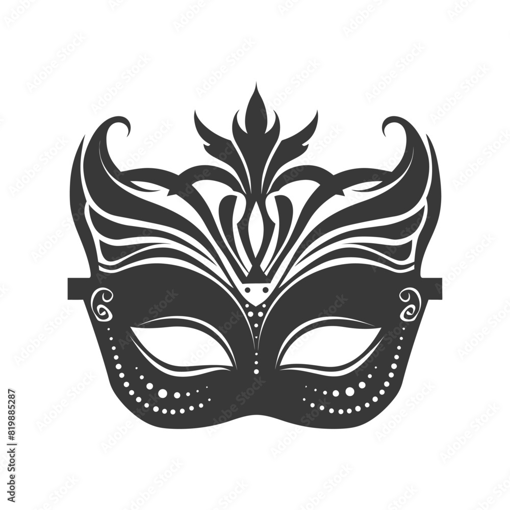 Silhouette theatrical mask black color only Silhouette theatrical mask black color only