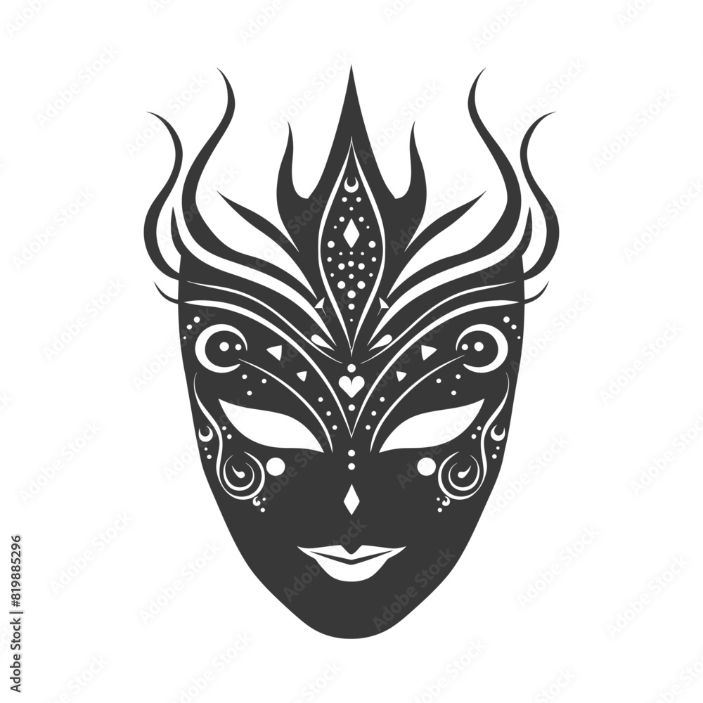 Silhouette theatrical mask black color only Silhouette theatrical mask black color only
