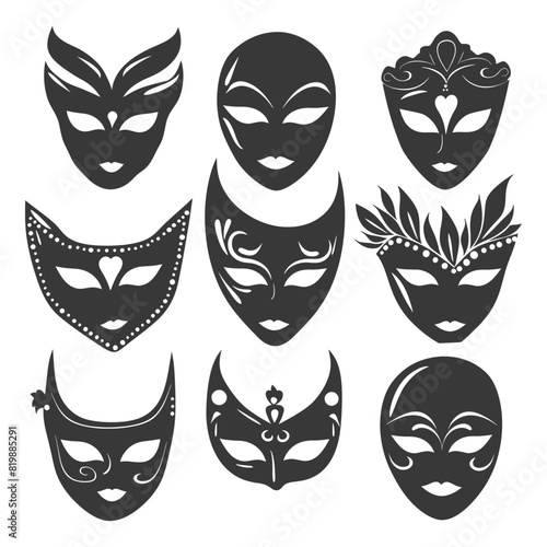 Silhouette theatrical masks black color only