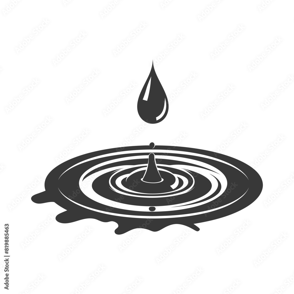 Silhouette water droplet black color only Silhouette water droplet black color only