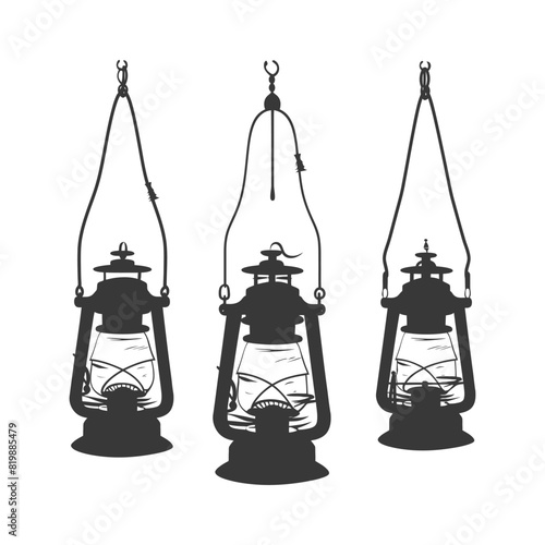 Silhouette Vintage lantern pendant lamp industrial style black color only