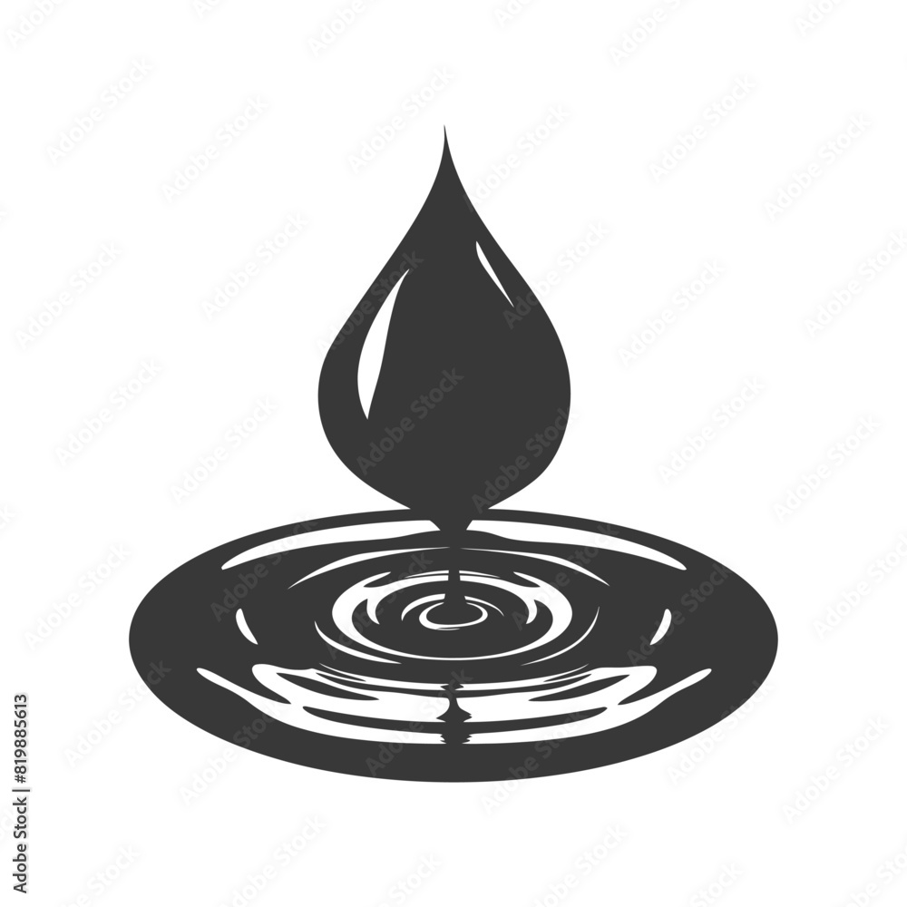 Silhouette water droplet black color only Silhouette water droplet black color only