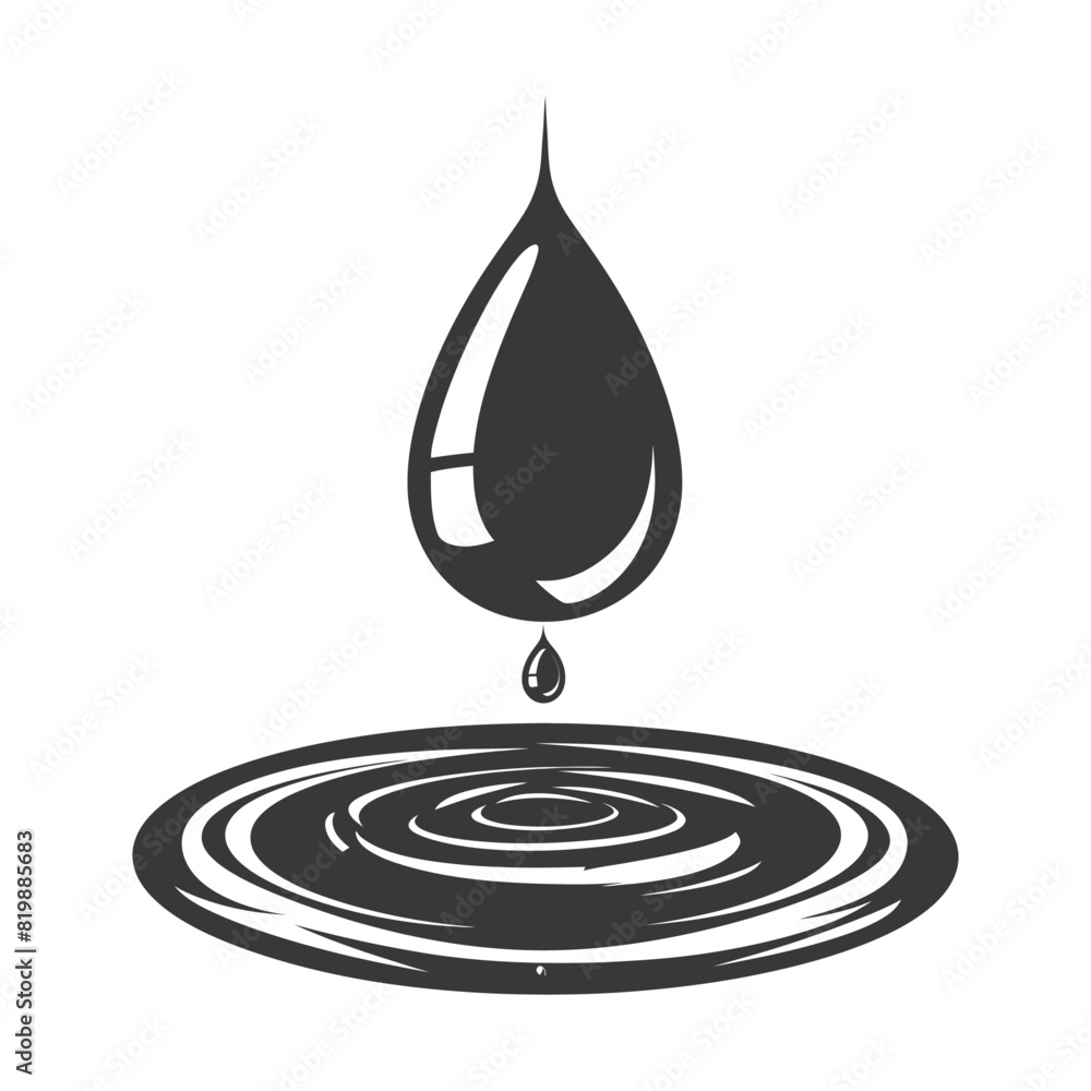 Silhouette water droplet black color only Silhouette water droplet black color only
