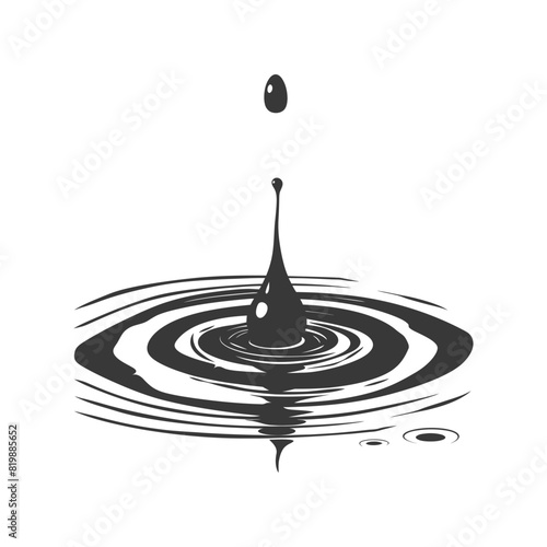 Silhouette water droplet black color only