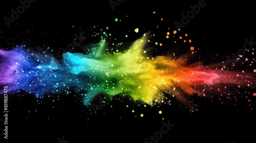 Vibrant rainbow powder splash abstract vector illustration  adding a sense of fun and playfulness to any design project.