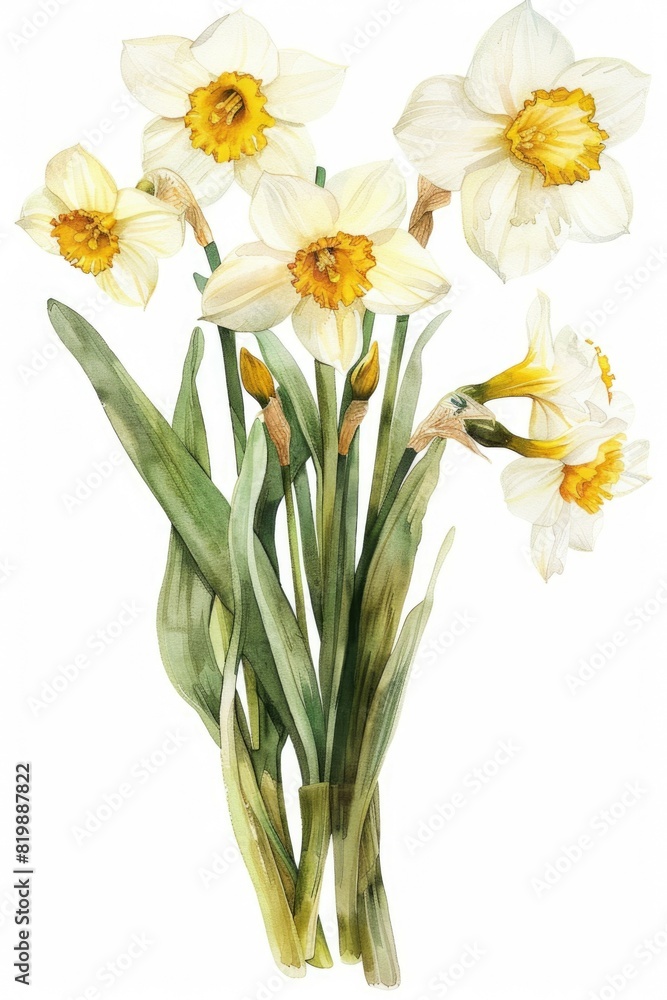 A beautiful painting of white and yellow flowers. Ideal for home decor A beautiful painting of white and yellow flowers. Ideal for home decor
