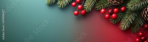 Gradient background in green and red hues for Christmas marketing, with copy space