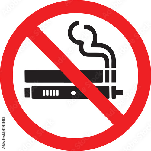 NO SMOKING, NO VAPING combined sign. Vector.