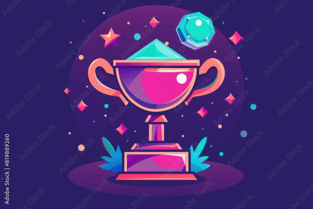 A trophy with a diamond on top. Perfect for award ceremonies A trophy with a diamond on top. Perfect for award ceremonies
