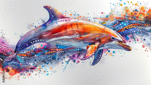 beautiful color illustration of a dolphin