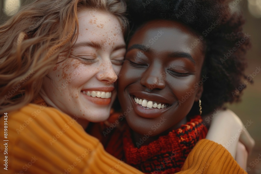 A heartwarming image of two women hugging. Perfect for illustrating friendship and support A heartwarming image of two women hugging. Perfect for illustrating friendship and support