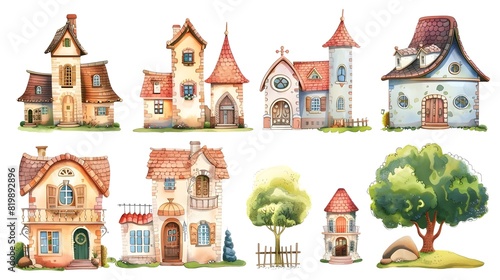 Whimsical Fairytale Inspired Architectural with Charming Cottages Cozy Homes and Vibrant Village Scenes