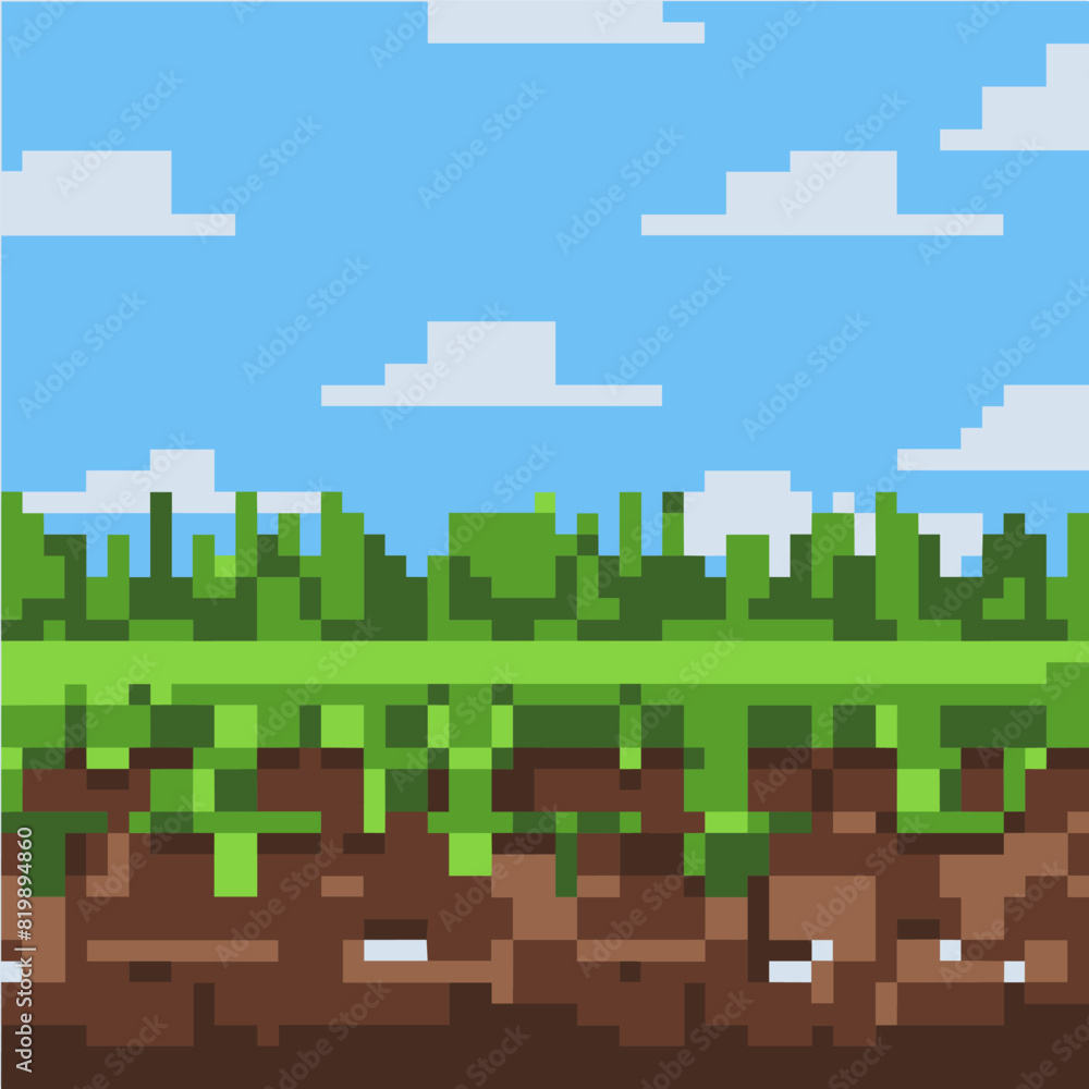 Pixel background. The concept of games background. Vector illustration Pixel background. The concept of games background. Vector illustration