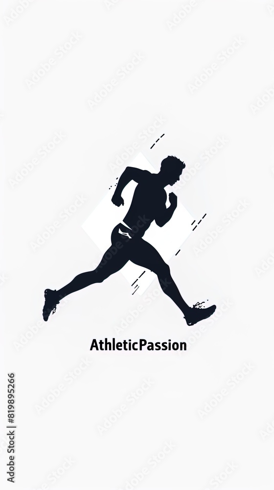 silhouette of a person running on an isolated white background