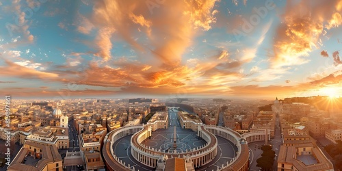 A Detailed Perspective of Vatican City from Above. Concept Aerial Photography, Vatican City, Landmarks, Architecture, Bird's Eye View photo
