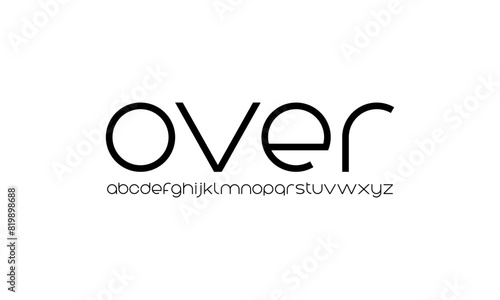 Alphabet lowercase sans serif font set. Modern minimal lettering design. Vector geometric text style