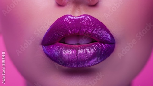 Aesthetic Purple Lipstick Close-Up photo