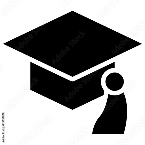 mortar board solid icon