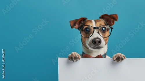 A Dog with Stylish Glasses photo