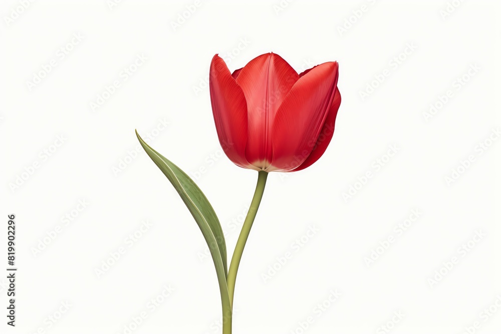 Single red tulip isolated on white background. Single red tulip isolated on white background.