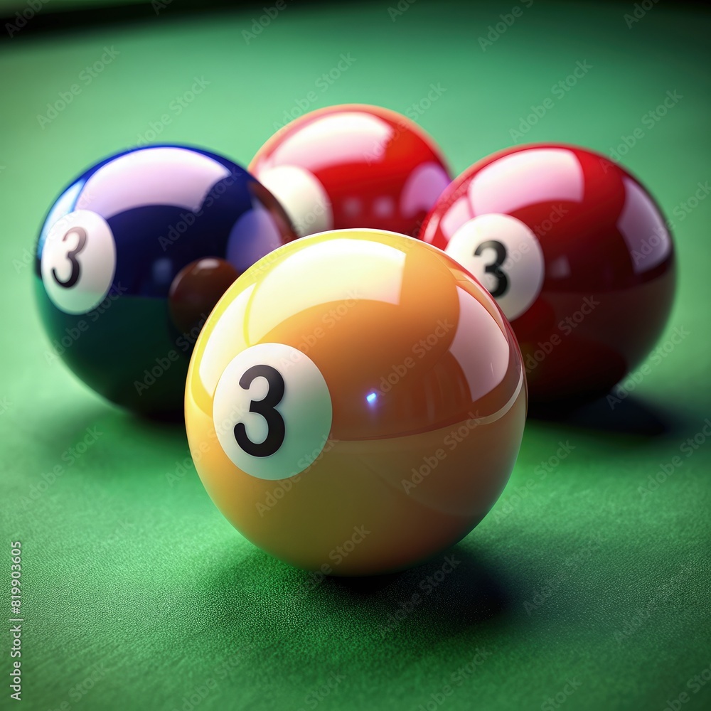 Vibrant Spheres: Billiard Balls Ready for Action on Green Felt. Generative AI Vibrant Spheres: Billiard Balls Ready for Action on Green Felt. Generative AI