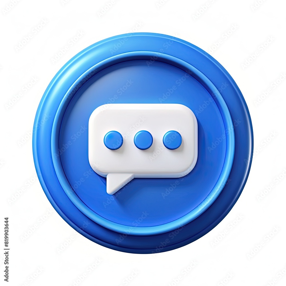 Whispering Secrets: A Blue Button With a White Speech Bubble. Generative AI Whispering Secrets: A Blue Button With a White Speech Bubble. Generative AI