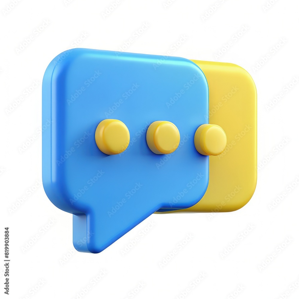 Vibrant Blue and Yellow Chat Interface With Interactive Buttons. Generative AI Vibrant Blue and Yellow Chat Interface With Interactive Buttons. Generative AI