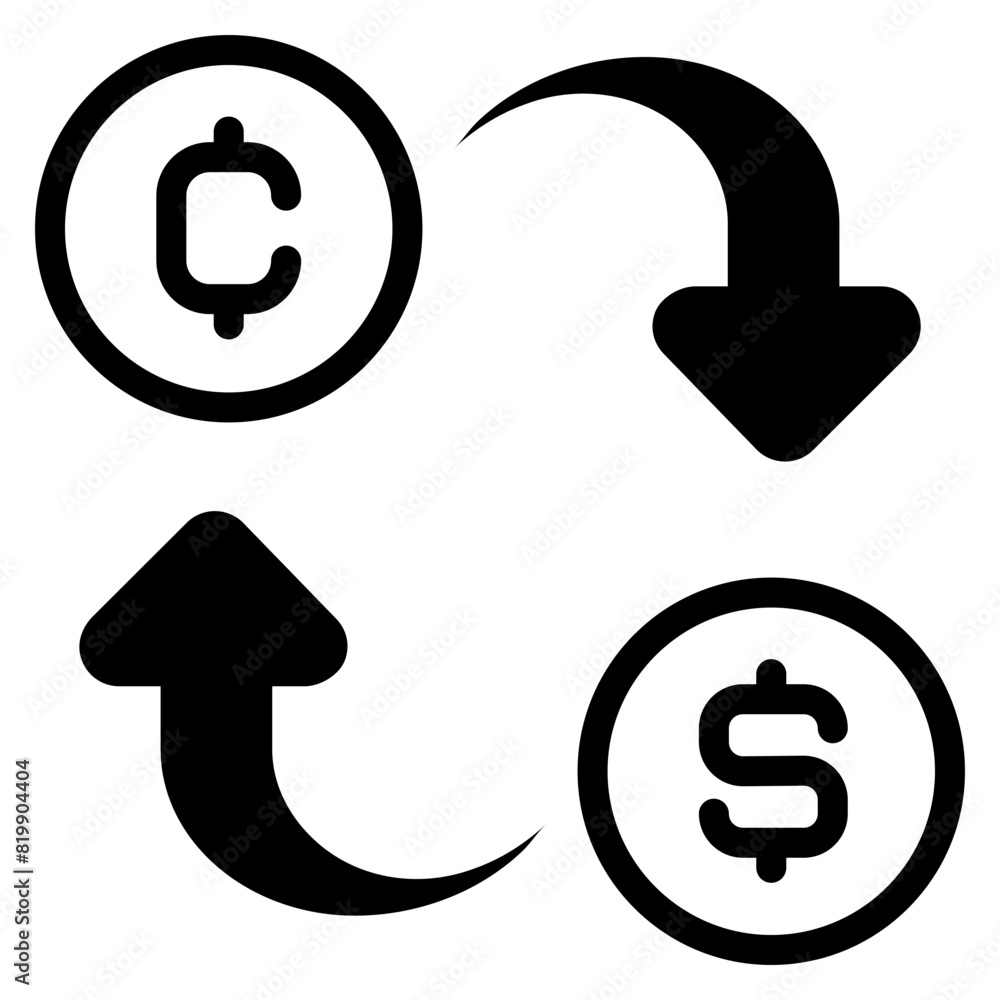 crypto and dollar exchange icon crypto and dollar exchange icon