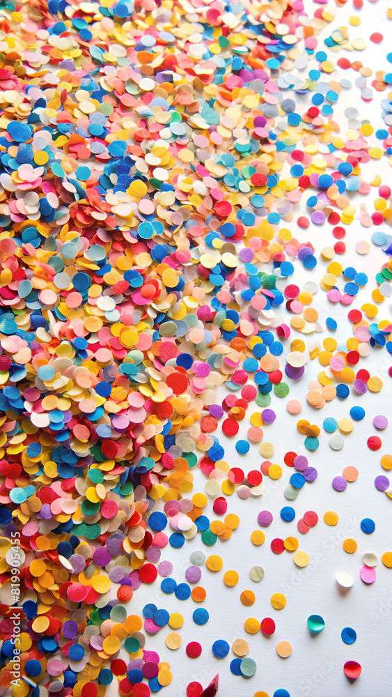 Colorful Confetti Sprinkles on a White Background