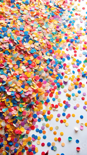 Colorful Confetti Sprinkles on a White Background