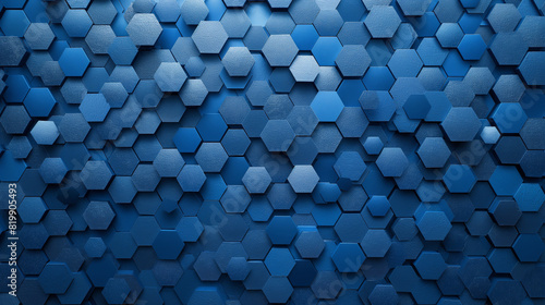 A blue background with a pattern of hexagons