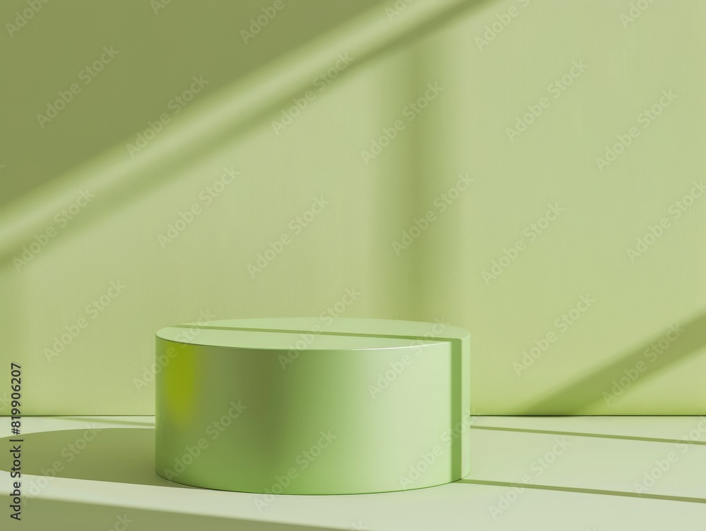 Modern Minimalist Pastel Green Podium on Monochromatic Background for Product Display in Soft Lighting Modern Minimalist Pastel Green Podium on Monochromatic Background for Product Display in Soft Lighting