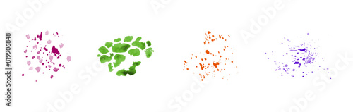 Watercolor strokes on a white background. Set of watercolor brushes. Strokes. Design element. Vector graphics 