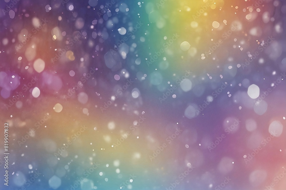 Abstract blur bokeh banner background. Rainbow colors, pastel purple, blue, gold yellow, white silver, pale pink,red,yellow.green background