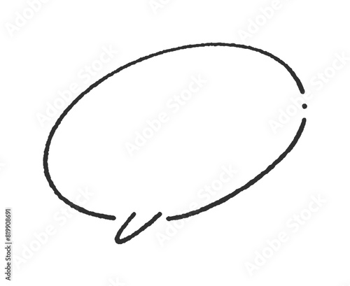 手書きの黒い吹き出し - シンプルでおしゃれな横長の線画のフレーム素材