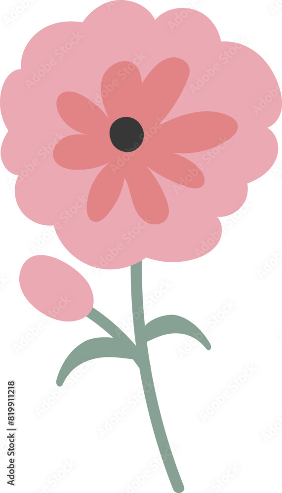 Pink flower clipart vector