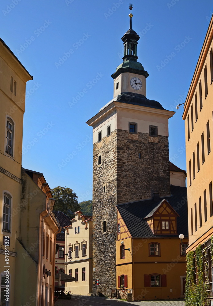 Fototapeta premium Cerna vez (Black Tower) in Loket in Czech Republic, Europe 