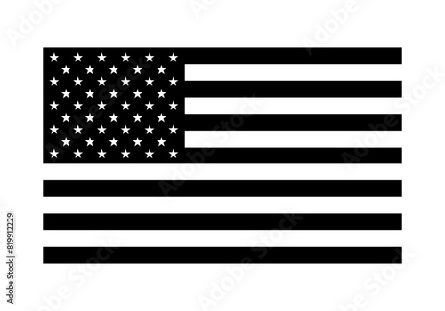 Silueta negra de la bandera de los Estados Unidos de América.