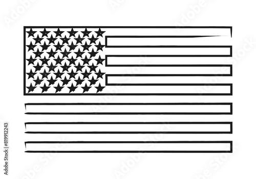 Silueta negra de la bandera de los Estados Unidos de América.